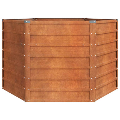 Korotettu kukkalaatikko ruoste 129x129x77 cm Corten teräs
