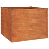 Korotettu kukkalaatikko ruoste 100x100x77 cm Corten teräs