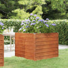 Korotettu kukkalaatikko ruoste 100x100x77 cm Corten teräs