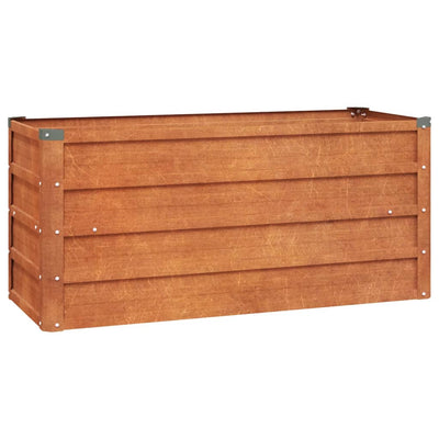 Korotettu kukkalaatikko ruoste 100x40x45 cm Corten teräs