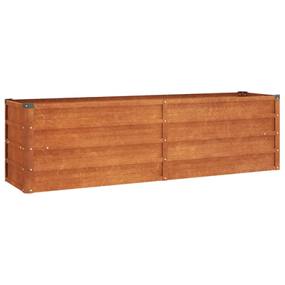 Korotettu kukkalaatikko ruoste 160x40x45 cm Corten teräs