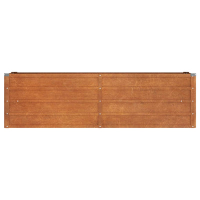 Korotettu kukkalaatikko ruoste 160x40x45 cm Corten teräs