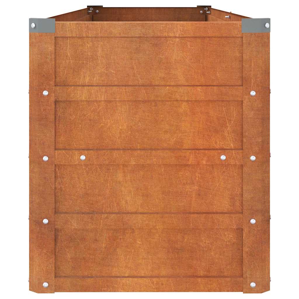 Ruoste korotettu kukkalaatikko Cornelius 160x40x45cm (corten teräs)