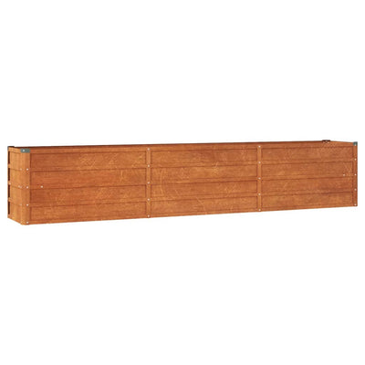Korotettu kukkalaatikko ruoste 240x40x45 cm Corten teräs