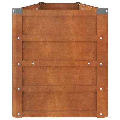 Korotettu kukkalaatikko ruoste 240x40x45 cm Corten teräs