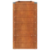 Korotettu kukkalaatikko ruoste 240x40x77 cm Corten teräs