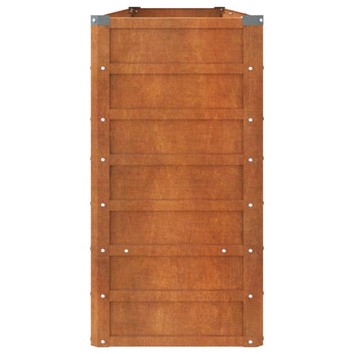 Korotettu kukkalaatikko ruoste 240x40x77 cm Corten teräs