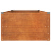 Korotettu kukkalaatikko ruoste 160x80x45 cm Corten teräs