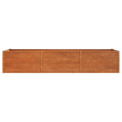 Korotettu kukkalaatikko ruoste 240x80x45 cm Corten teräs