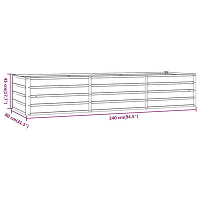 Ruoste korotettu kukkalaatikko Cornelius 240x80x45cm (corten teräs)