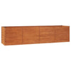 Korotettu kukkalaatikko ruoste 320x80x77 cm Corten teräs