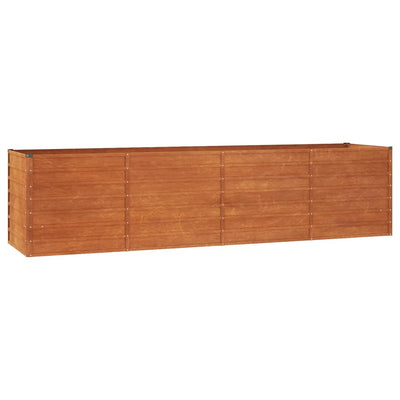 Korotettu kukkalaatikko ruoste 320x80x77 cm Corten teräs