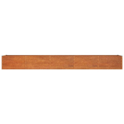 Korotettu kukkalaatikko ruoste 400x80x45 cm Corten teräs