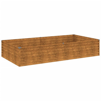 Korotettu kukkalaatikko 195x100x36 cm Corten teräs