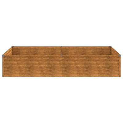 Korotettu kukkalaatikko 195x100x36 cm Corten teräs