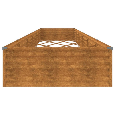 Korotettu kukkalaatikko 579x100x36 cm Corten teräs