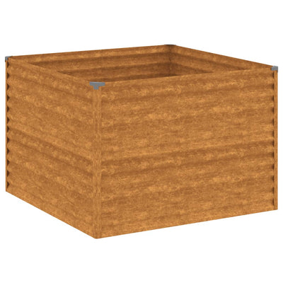 Korotettu kukkalaatikko 100x100x69 cm Corten teräs