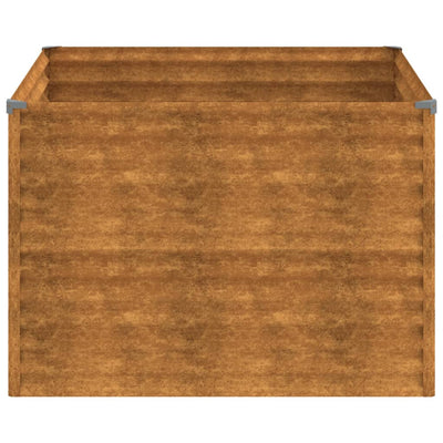 Korotettu kukkalaatikko 100x100x69 cm Corten teräs