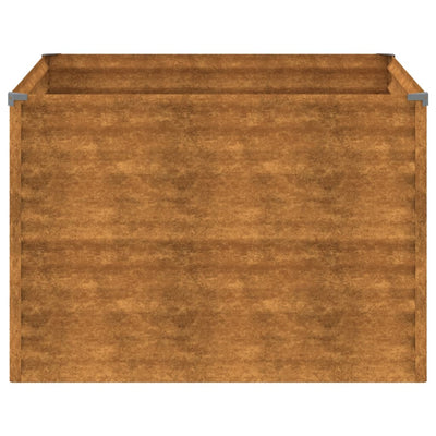Korotettu kukkalaatikko 100x100x69 cm Corten teräs