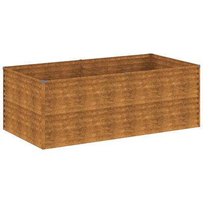 Korotettu kukkalaatikko 196x100x69 cm Corten teräs