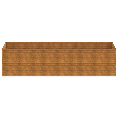 Korotettu kukkalaatikko 290x100x69 cm Corten teräs