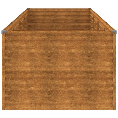 Korotettu kukkalaatikko 386x100x69 cm Corten teräs
