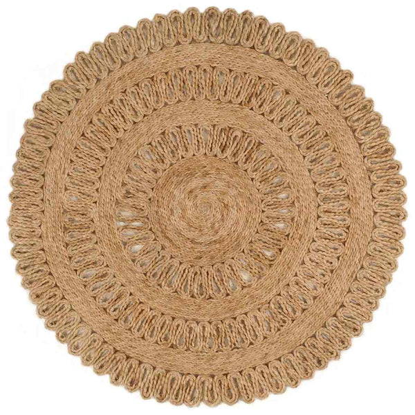 Matto käsinpunottu juutti 90 cm pyöreä