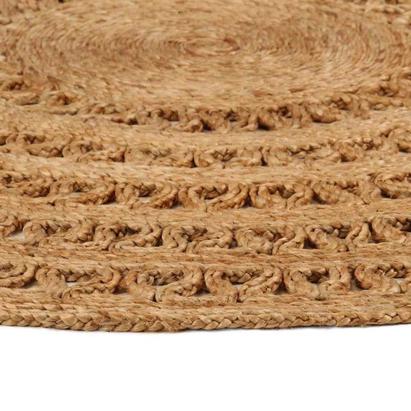 Matto käsinpunottu juutti 90 cm pyöreä