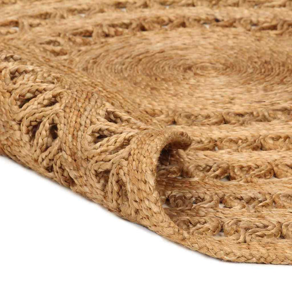 Matto käsinpunottu juutti 90 cm pyöreä