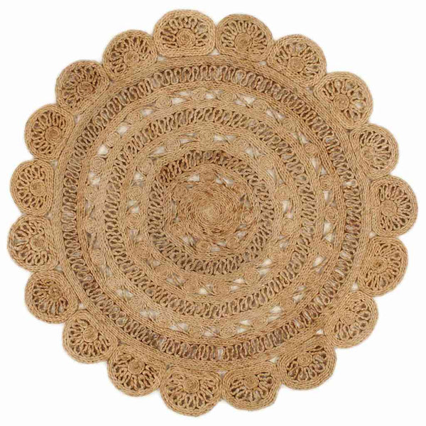 Matto käsinpunottu juutti 120 cm pyöreä
