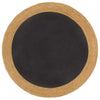 Matto punottu musta/luonnollinen 180 cm juutti/puuvilla pyöreä