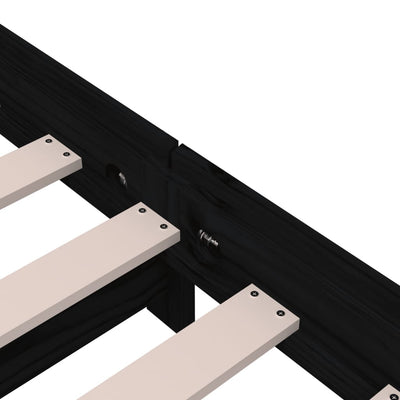 Musta pinottava sänky Melorian 90x200cm (mänty)