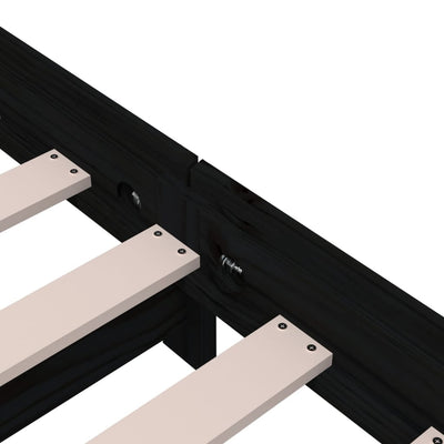 Musta pinottava sänky Melorian 80x200cm (mänty)