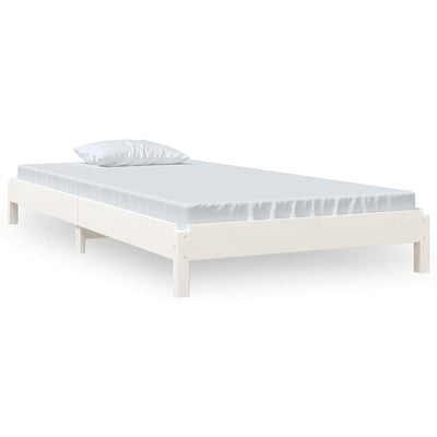 Pinottava sänky valkoinen 75x190 cm täysi mänty