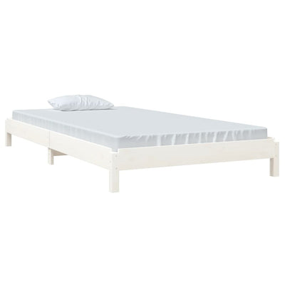 Pinottava sänky valkoinen 75x190 cm täysi mänty