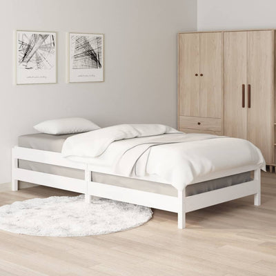 Pinottava sänky valkoinen 75x190 cm täysi mänty