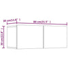 TV-seinäkaapit 2 kpl valkoinen 80x30x30 cm tekninen puu