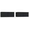 TV-tasot 2 kpl musta 80x30x30 cm tekninen puu