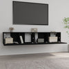 TV-tasot 2 kpl musta 80x30x30 cm tekninen puu