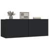 TV-tasot 2 kpl musta 80x30x30 cm tekninen puu