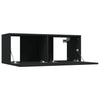 TV-tasot 2 kpl musta 80x30x30 cm tekninen puu