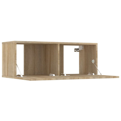 TV-seinäkaapit 2 kpl Sonoma-tammi 80x30x30 cm tekninen puu