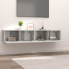 TV-seinäkaapit 2 kpl betoninharmaa 80x30x30 cm tekninen puu