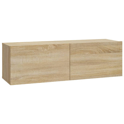 TV-seinäkaapit 2 kpl Sonoma-tammi 100x30x30 cm tekninen puu