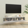 TV-seinäkaapit 2 kpl betoninharmaa 100x30x30 cm tekninen puu