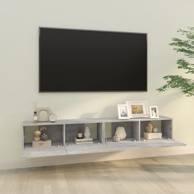 TV-seinäkaapit 2 kpl betoninharmaa 100x30x30 cm tekninen puu