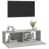 TV-seinäkaapit 2 kpl betoninharmaa 100x30x30 cm tekninen puu