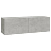 TV-seinäkaapit 2 kpl betoninharmaa 100x30x30 cm tekninen puu