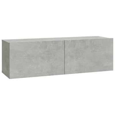 TV-seinäkaapit 2 kpl betoninharmaa 100x30x30 cm tekninen puu