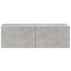 TV-seinäkaapit 2 kpl betoninharmaa 100x30x30 cm tekninen puu